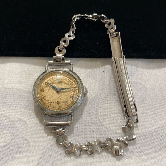 Vintage Accessories - Vintage Antique 1930’s Art Deco Nisus Silver Winding Watch